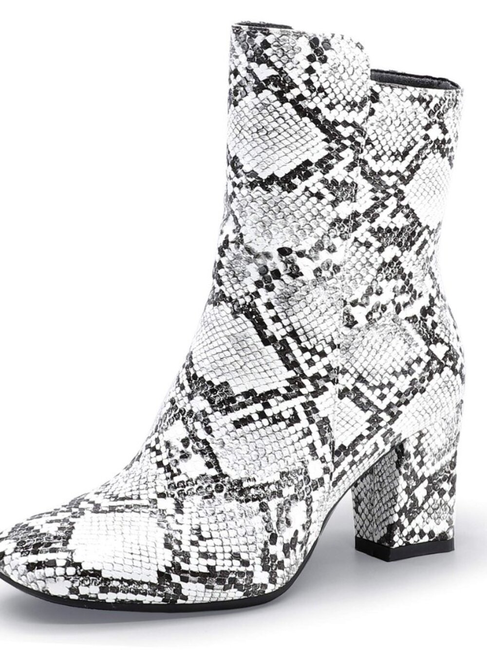 Women's Fashion Square Toe Ankle Boots Half Size Up